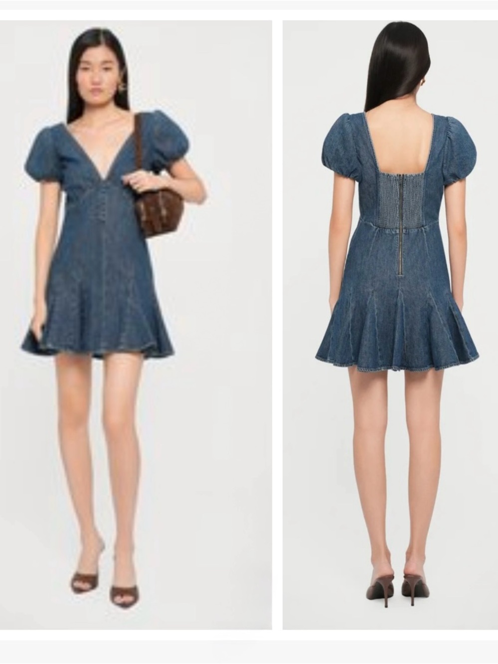 Alice + Olivia Fara Puff Sleeve Denim
Minidress size 4 nwot